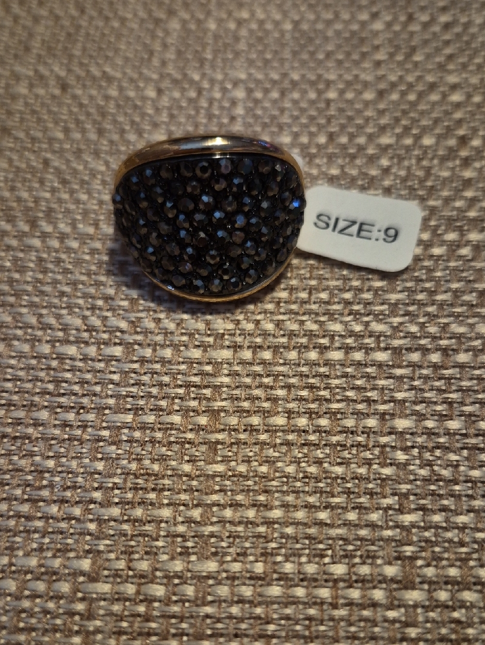 Park Lane Black Crystal Pavé Dome Ring